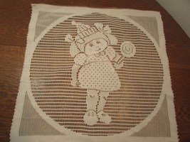 Vintage lot of 3 quilt squares White Lace CABBAGE  14 x14 cotton  fabric... - £8.65 GBP