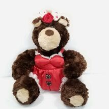 Gund Plush Debutante Brown Bear Valentine Red Satin Lingerie Bustier 9&quot; ... - $17.81