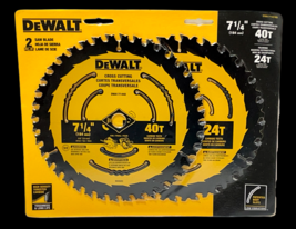 DeWalt Saw Blade 2 Pack 7.25&quot; 40T / 24T Framing General Purpose DWA1714CMB - $24.75