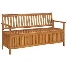 Garden Storage Bench 148 cm Solid Acacia Wood - £216.95 GBP