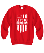 Joe Biden Sweatshirt Let&#39;s Go Brandon Vertical Flag Red-SS  - £21.17 GBP