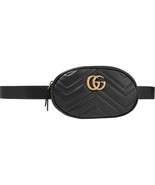Authentic Gucci Belt Marmont Mf Gg Quilted Black Leather Bag - $795.00