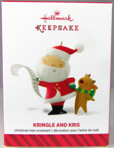 KRINGLE &amp; KRIS Santa &amp; Reindeer 2014 Hallmark Christmas Holiday Ornament NIB - £9.89 GBP