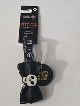 Thrills &amp; Chills Collection Glow In Dark Halloween Skull Dog Collar XS 8.5-12 - £8.62 GBP
