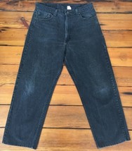 Vtg 90s Levis Distressed Faded Black Cotton Denim Jeans Pant Men 36x34 U... - $29.69