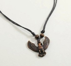 Wooden Eagle necklace on a rope chain - £5.82 GBP