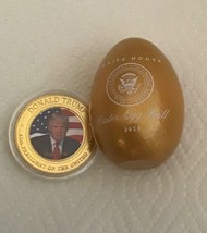 2 Trump = 2020 White House Gold Easter Egg + Challenge Photo Coin Gop Republican - £42.40 GBP