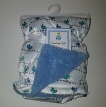 NEW Elements of Style Blue Birds Baby Blanket Boy Fleece Lovey SOFT 30&quot; x 40&quot; - £31.61 GBP