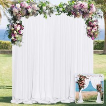 White Backdrop Curtain for Wedding Decor Holiday Party White Wedding Backdrop Po - £43.97 GBP