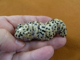 (Y-CATE-722) Little spotted CATERPILLAR Inch WORM figurine gemstone worm... - $23.36
