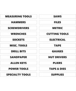 Toolbox Organizational Sticker Labels Basic Set (Inverted Colors)(.5) - $6.99