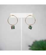Anna Abalone Shell Dangle Hoop Earrings - $14.85