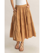 HYFVE Double Gauze Tiered Midi Skirt with Pockets - $41.80