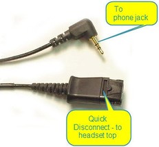 Plantronics 3.5mm Plug to Quick Disconnect qd Adapter Converter Cable 40... - $33.18