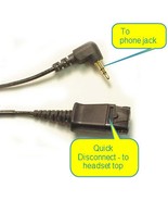 Plantronics 3.5mm Plug to Quick Disconnect qd Adapter Converter Cable 40... - $33.18