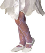 Rubies Girl&#39;s Fancy Fashion Dance Mesh Bow Tights - White, Blue, Pink, L... - $6.50