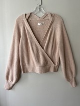 Anthropologie Sz S Blush Pink Wrap Front Long Sleeve Surplice Sweater V ... - €21,45 EUR