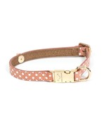 Leather Dog Collar Cherry Salmon Pots - $63.84 CAD