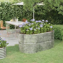  Garden Raised Bed Silver Powder-coated steel Large Durable - €151,44 EUR