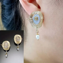 Faux Pearl Golden Dangle Earrings ! - £11.94 GBP