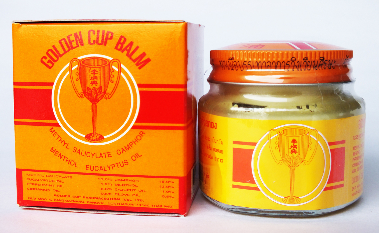 3 pieces 22g Natural Golden Cup Thai Herbal Pain Massage Balm Oinment Jar - £19.17 GBP