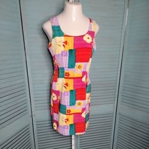 John Roberts Vintage Knee Length Sheath Dress ~ Sz 8 ~ Sleeveless ~ Floral - $31.49