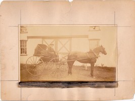 Sanford Weeks Cabinet Photo of Man on Horse-Drawn Cart - £15.78 GBP