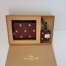 Coach CW950 Boxed Snap Wallet Star Merlot Leather Picture Frame Key Bag Charm - $110.28