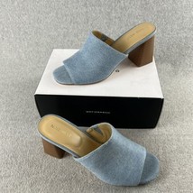 Nine West Heel Mule Slide Sandals Women Size 8.5 Y2K Chucky Block Slip on - £30.83 GBP
