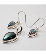 925 Sterling Silver Labradorite Gemstone Handmade Necklace Earrings Gift... - £25.47 GBP