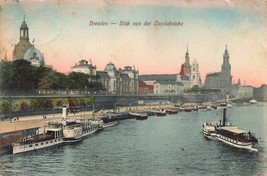 Dresden Germany~ Blick Von Le Carolabrucke ~ Otto Gunther Dyed Postcard Photo... - £7.62 GBP