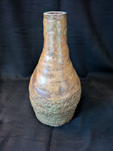 Hand Made Clay Pottery, green glaze, coil method, very heavy - $20.00