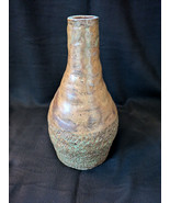 Hand Made Clay Pottery, green glaze, coil method, very heavy - $20.00