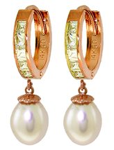 Galaxy Gold GG 14k Rose Gold Hoop Earrings with White Topaz and Pearls - £271.99 GBP+
