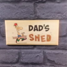 Dads Shed Plaque / Gift / Sign - Wood Hammer Workshop Garage Fathers Day... - $11.20