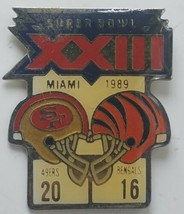 Vintage Starline Súper Cuenco 23 XII Pin 1989 Miami 49ers 20 Bengals 16 - £9.87 GBP