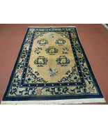 4&#39; X 6&#39; Antique Handmade Fine Knotted Peking Chinese Wool Rug Amiri Salmon - $9,572.19 MXN
