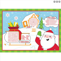 Christmas Santa Fun Party Placemat Fun Kids Activity Kit, 8 Ct, 2 sided - $5.44