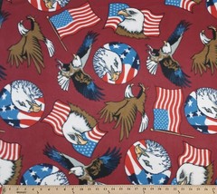 Fleece Patriot Dark Red Patriotic Independence Day Fleece Fabric Print A... - $149.60 MXN