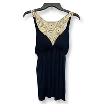 Pink Republic Womens Slip Dress Blue Mini Empire Waist Sleeveless Crochet XS - £12.42 GBP