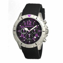 NEW Breed BRD3605 Mens Sergeant Purple Accent Black Dial Silicone Band W... - £45.01 GBP