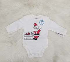 Carter&#39;s Infant Bodysuits White – White Santa Bodysuit – Infant/3Months - £8.64 GBP
