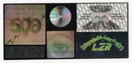 6 Different Hologram Examples Mounted on Card 1980&#39;s Holography Advertis... - $27.72