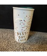 Starbucks Ceramic Tumbler 10 oz Mug Best Day Ever Confetti Coffee Travel... - €16,30 EUR