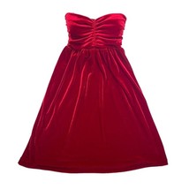 Red Velvet Dress Babydoll Strapless Sexy Women’s XXS Soft Mini - £18.79 GBP