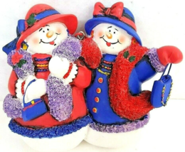 Patriotic Snow Women Red, White &amp; Blue 4&quot; x 4 1/4&quot; Ceramic 4th of July C... - £10.34 GBP