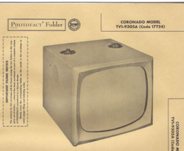 1956 CORONADO TV1-9305A TELEVISION Tv Photofact MANUAL 17T24 TV19305A Tu... - $9.89