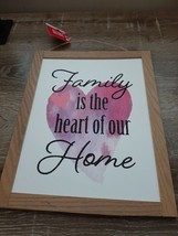NEW! Beautiful Family Is The Heart Of Our Home Framed Wall Art Decor - £11.57 GBP