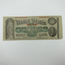 $3 US Paper Money Currency Advertising Note 1875 True&#39;s Neatsfoot Harnes... - $69.99