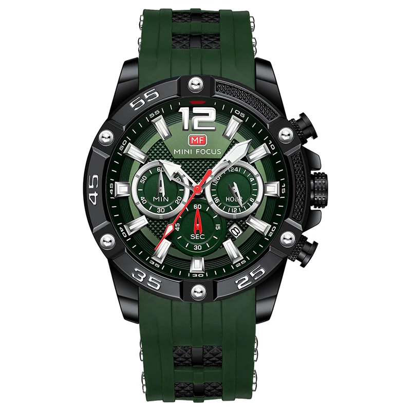 Orange Watch for Men Military Sport Chronograph Quartz Wristwatch with S... - $46.52